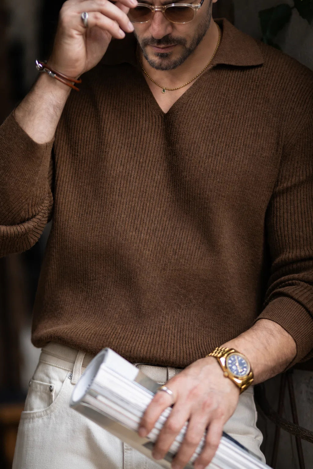 Heritage Johnny Collar Knit