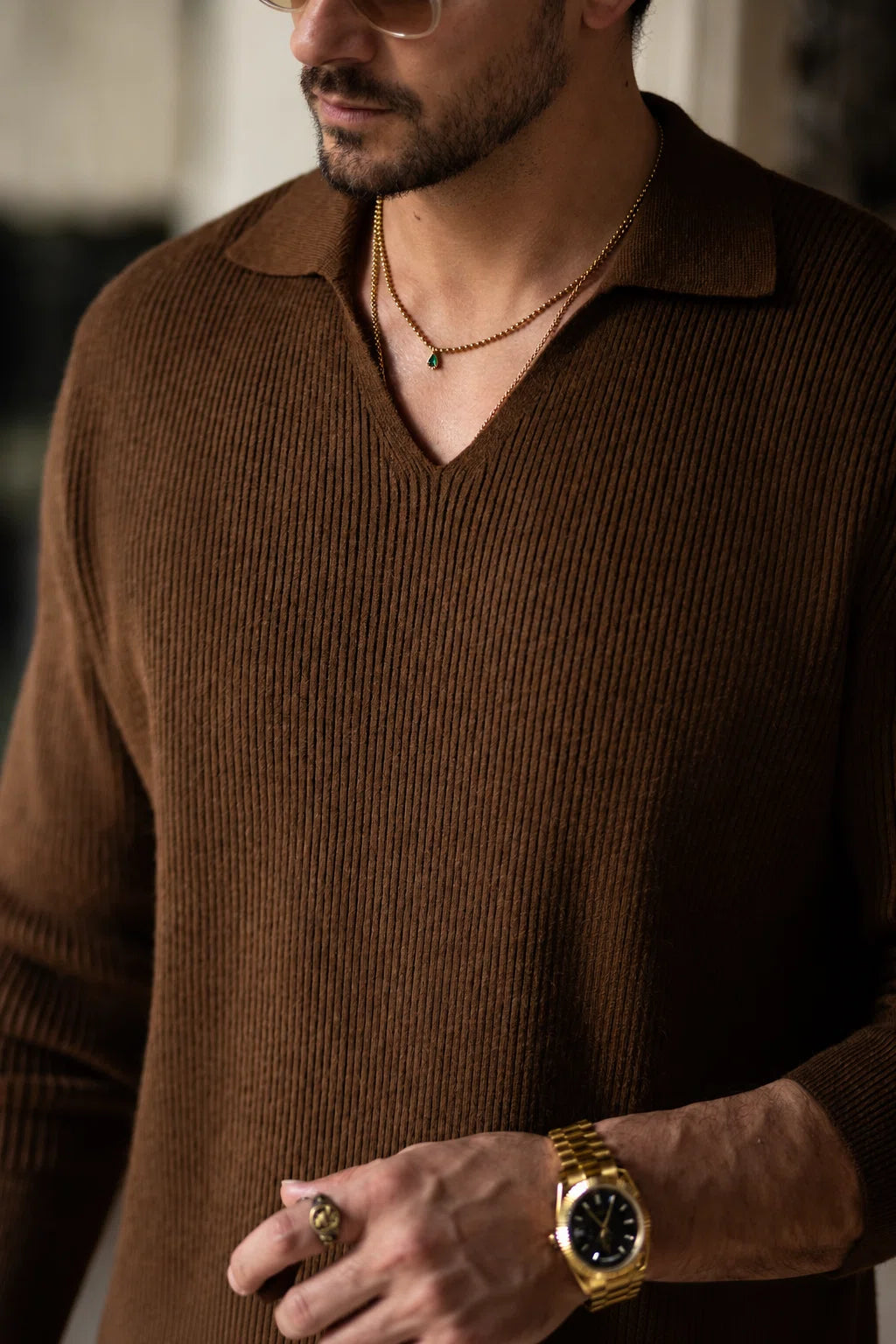 Heritage Johnny Collar Knit