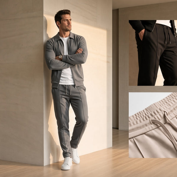 Signature Refined Zip Collar Knit Set