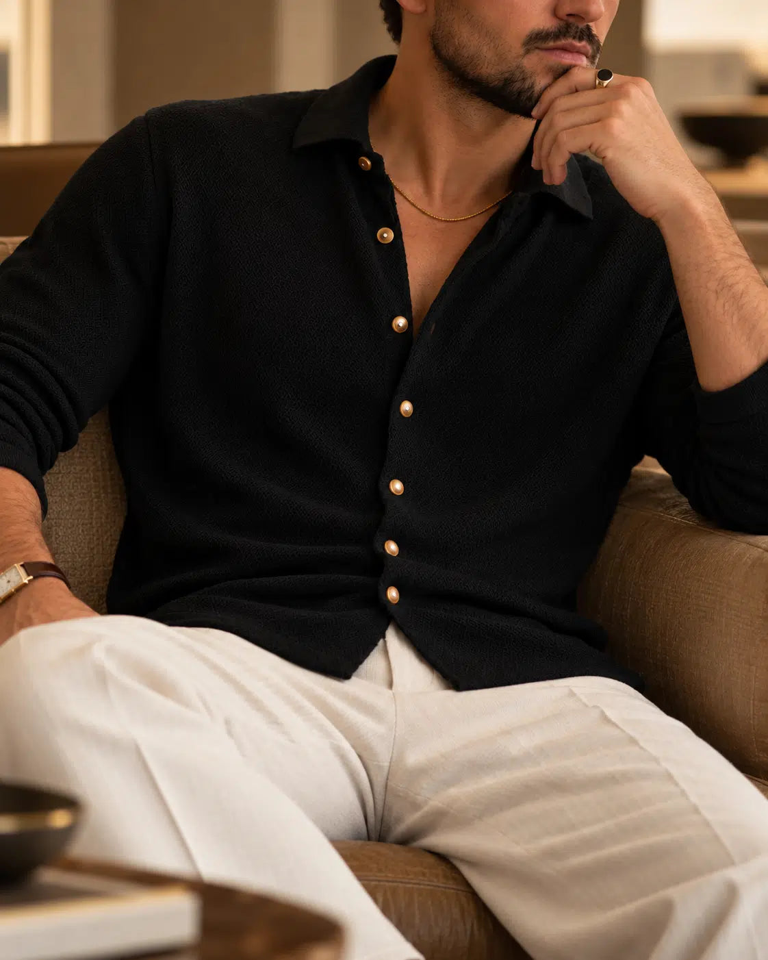Signature Linen-Knit Shirt