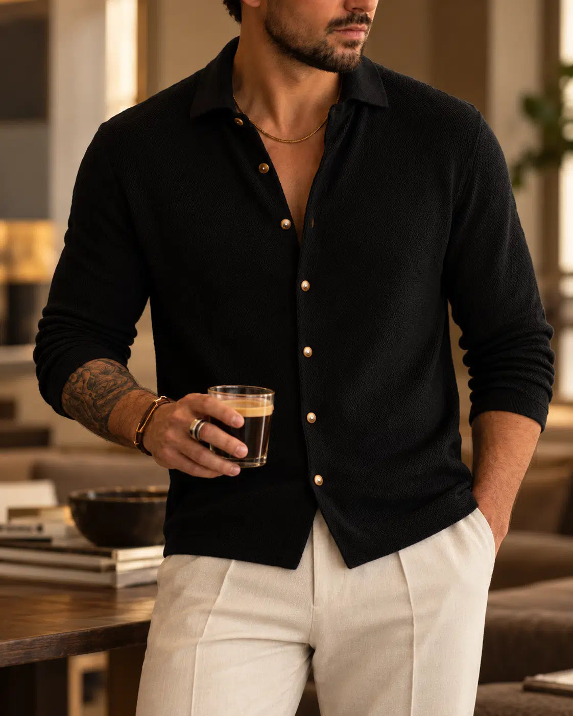 Signature Linen-Knit Shirt