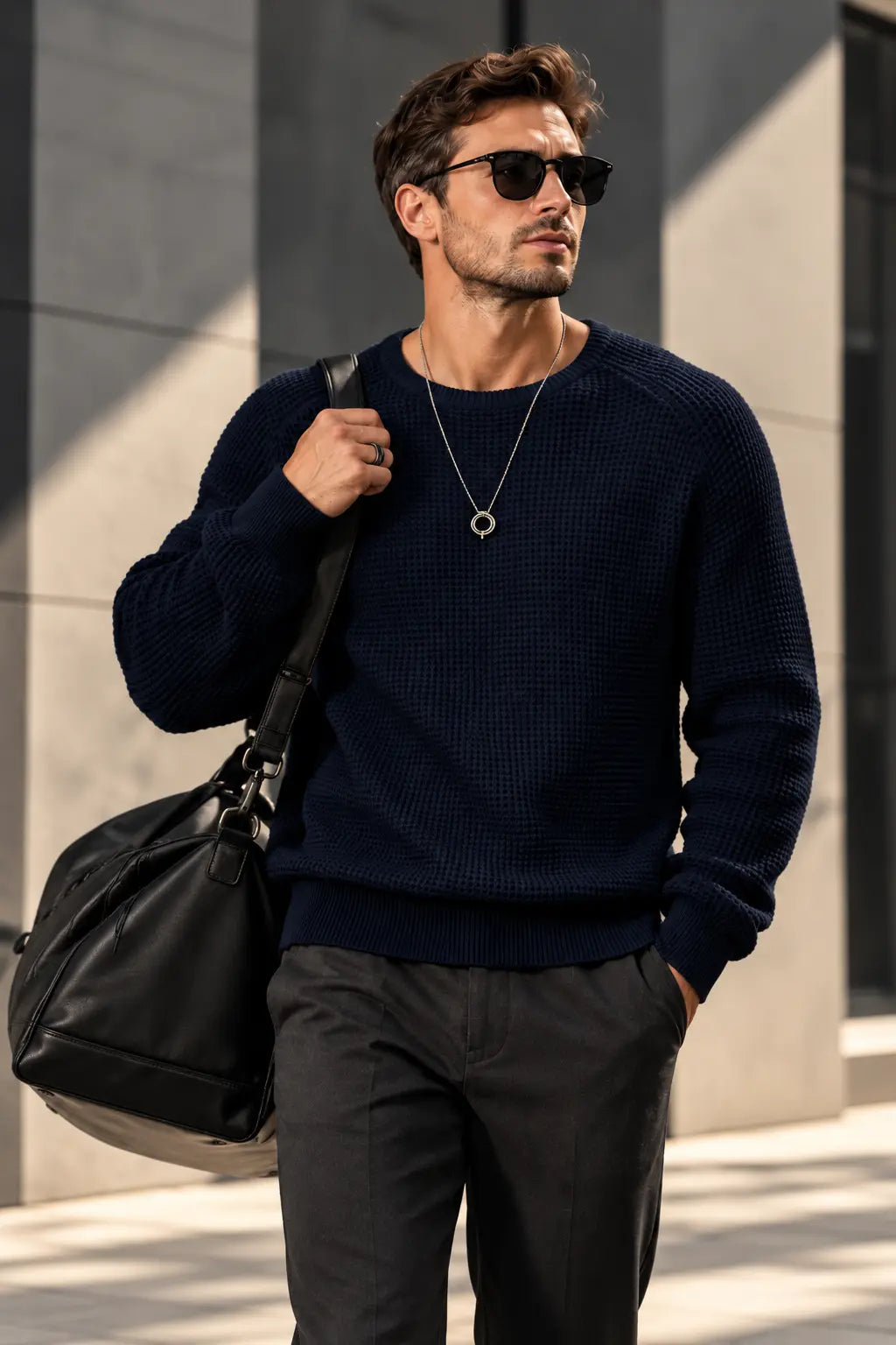 Premium Textured Waffle Knit Sweater