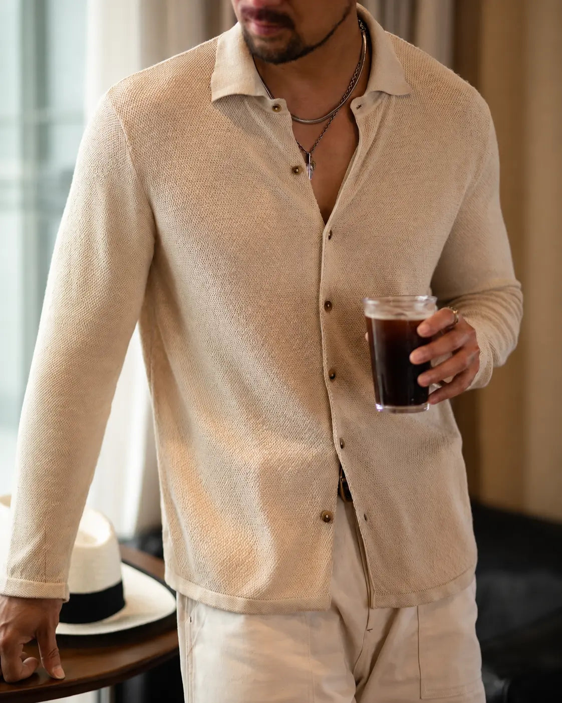 Signature Linen-Knit Shirt