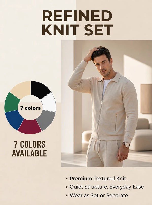 Signature Refined Zip Collar Knit Set
