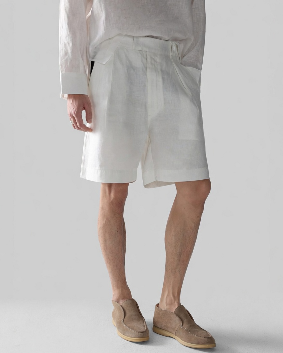 Relaxed Straight-Leg Linen Shorts