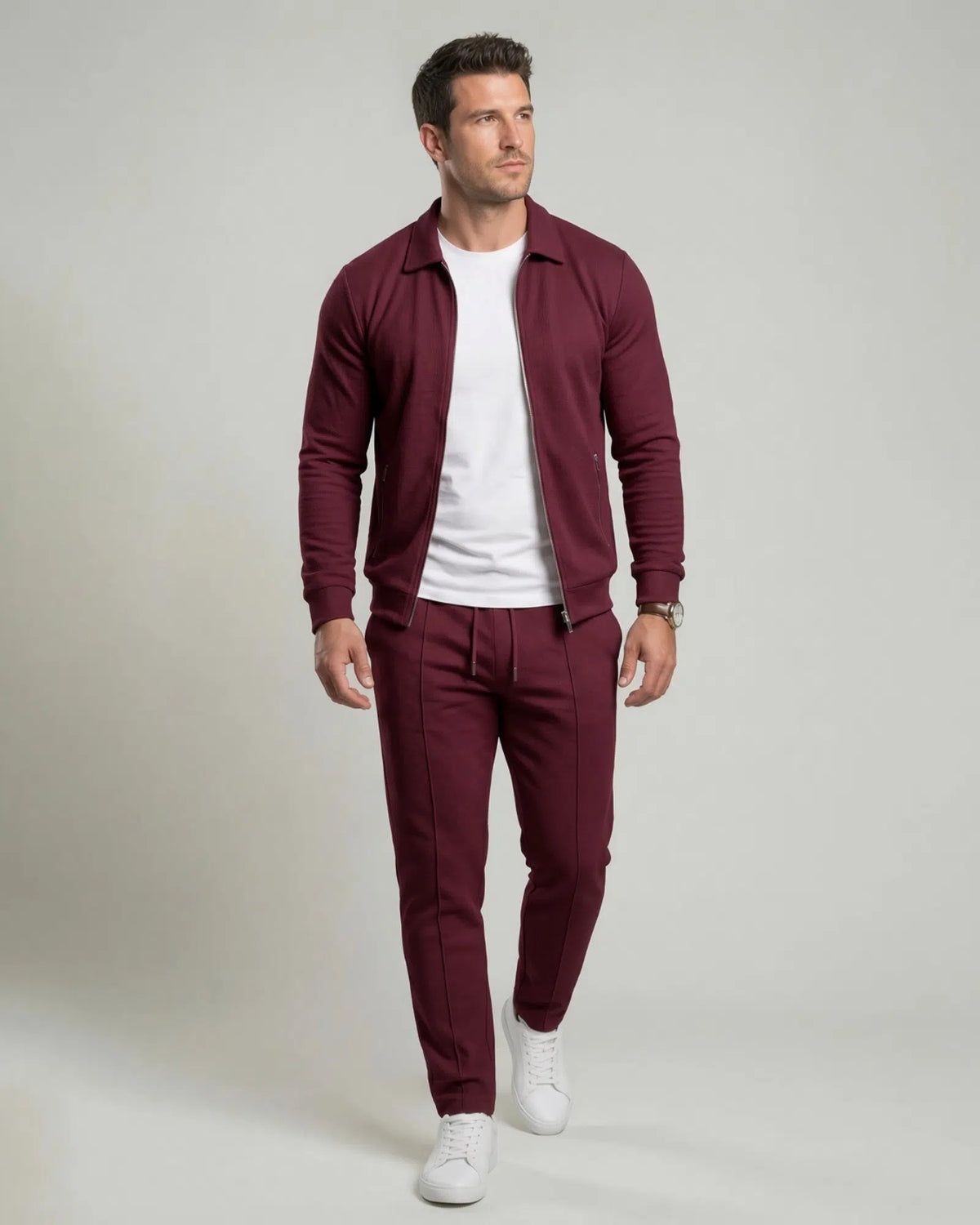 Signature Refined Zip Collar Knit Set