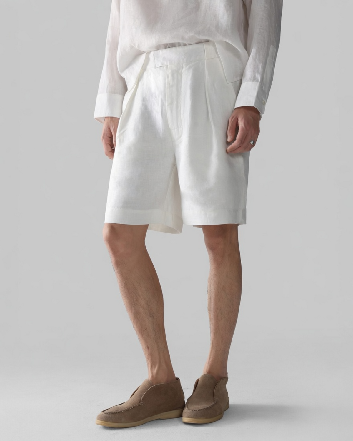 Relaxed Straight-Leg Linen Shorts