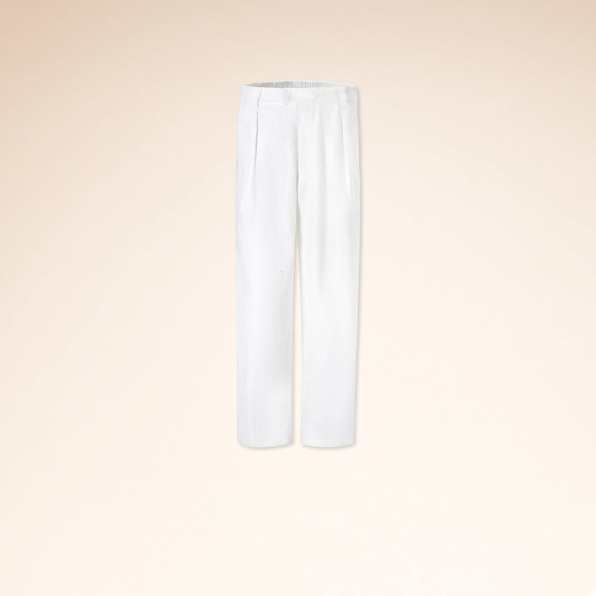 Linen Pleated Straight-Leg Trousers