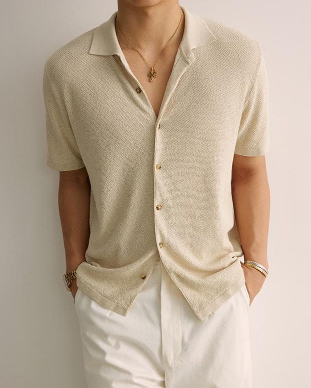 Signature Short Sleeve Linen Knit Shirt