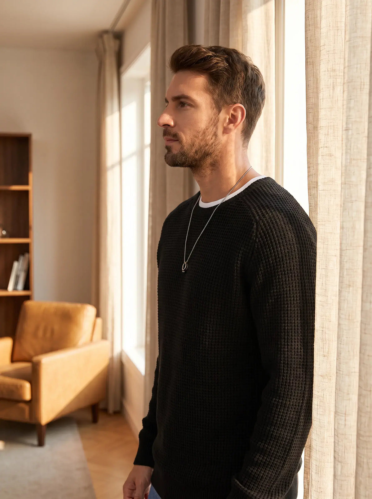 Premium Textured Waffle Knit Sweater