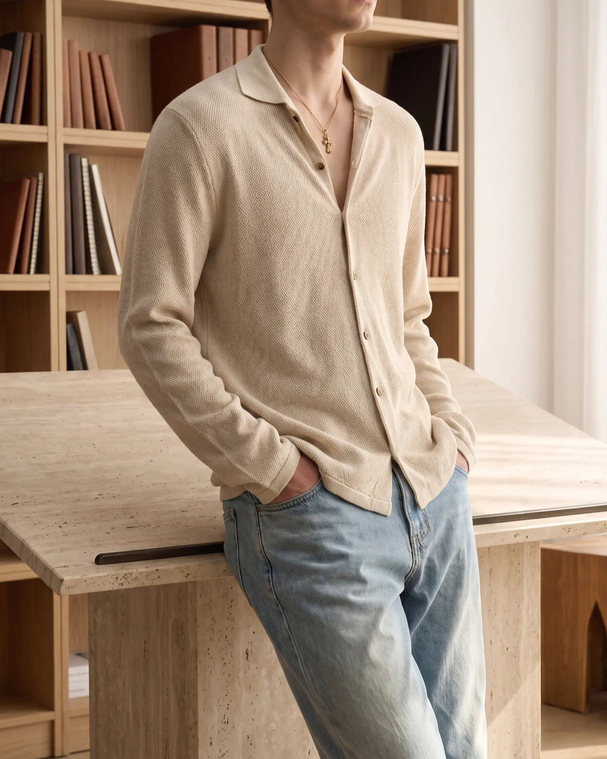 Signature Linen-Knit Shirt