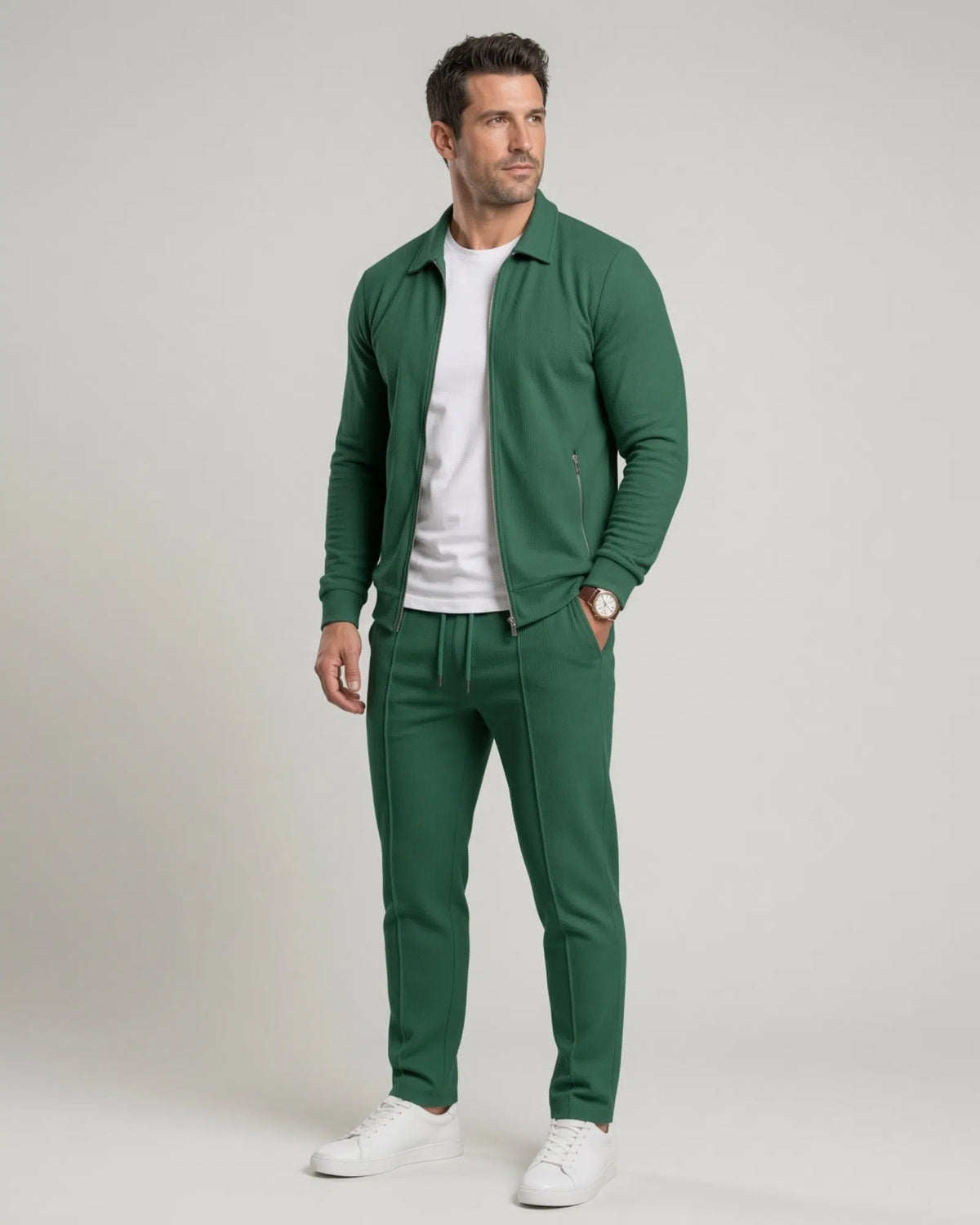 Signature Refined Zip Collar Knit Set